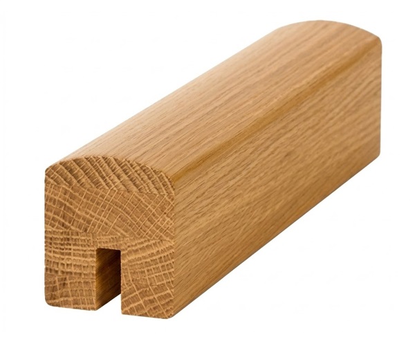 White Oak Contemporary 10mm Grooved Handrail For Glass